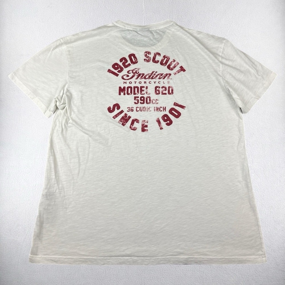 Indian Motorcycle T Shirt Mens XL White Scout Icon Graphic Slub Knit Tee 1920